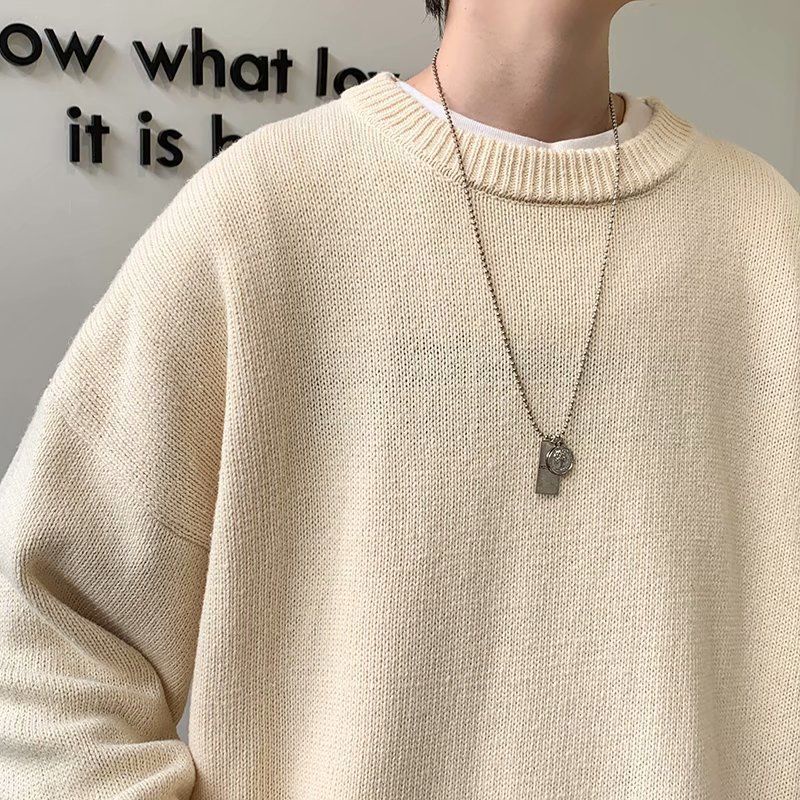 Áo Len Tay Dài Cổ Tròn Màu Sắc Thời Trang Thu Đông Cho Nam Nữ