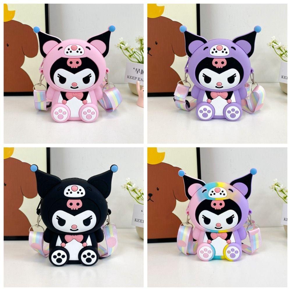 Shanhai kuromi Túi Đeo Vai Đựng Tiền Xu Đa Năng y2k Bằng silicon Họa Tiết Hoạt Hình kuromi Dễ Thương