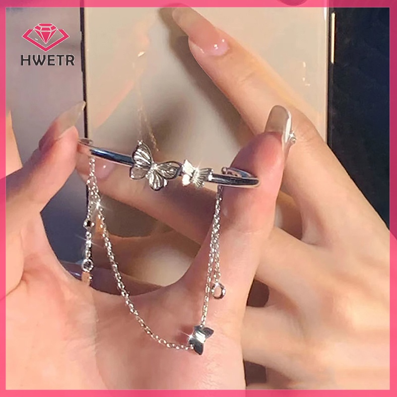 Hwtr Vòng Đeo Tay Nửa Vòng Tay Hình Bướm Nhỏ Phong Cách Ngọt Ngào Cho Nữ Mới