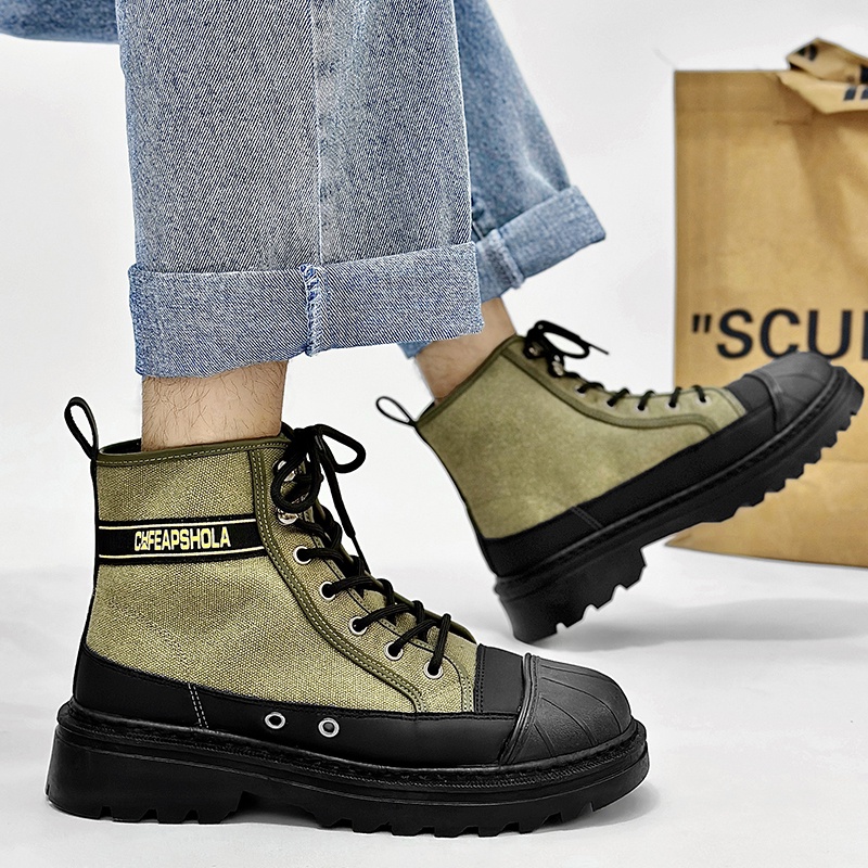 Giày martin nam giày nam cổ cao trắng giày thoáng khí chất lượng cao giày nam