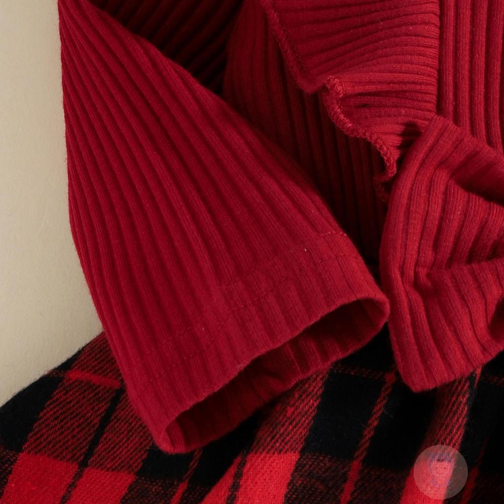 Bộ Áo Liền Quần Tay Dài Cổ Tròn Họa Tiết Kẻ Sọc Đính Nơ Kèm Băng Đô Cài Tóc Xinh Xắn Cho Bé Gái Laa