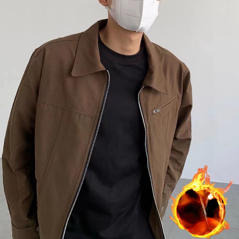 Áo Khoác bomber Có Khóa Kéo Phong Cách Đường Phố Đơn Giản Thời Trang Xuân Thu Cho Nam