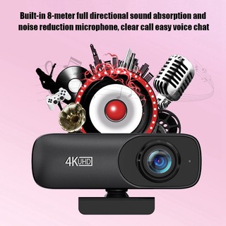 Webcam 4K Uhd 3840X2160P Webcam 800W Pixels Camera Máy Tính 120° Groothoek Web Camera Met Microfoon