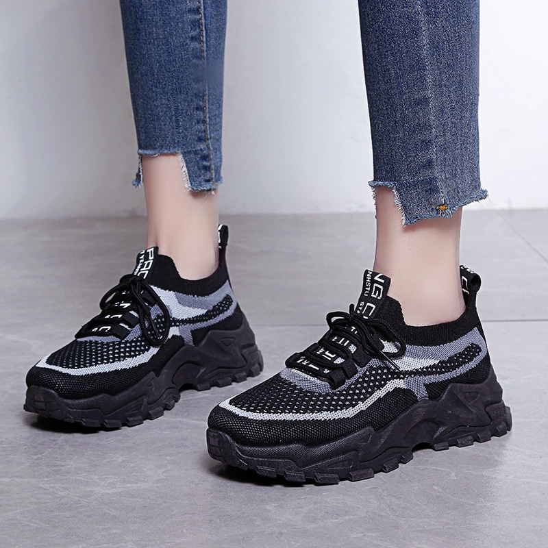 CHZK Giày bố ơi, giày chạy bộ đế dày mới, mặt lưới thoáng khí và nhẹ, giày thể thao