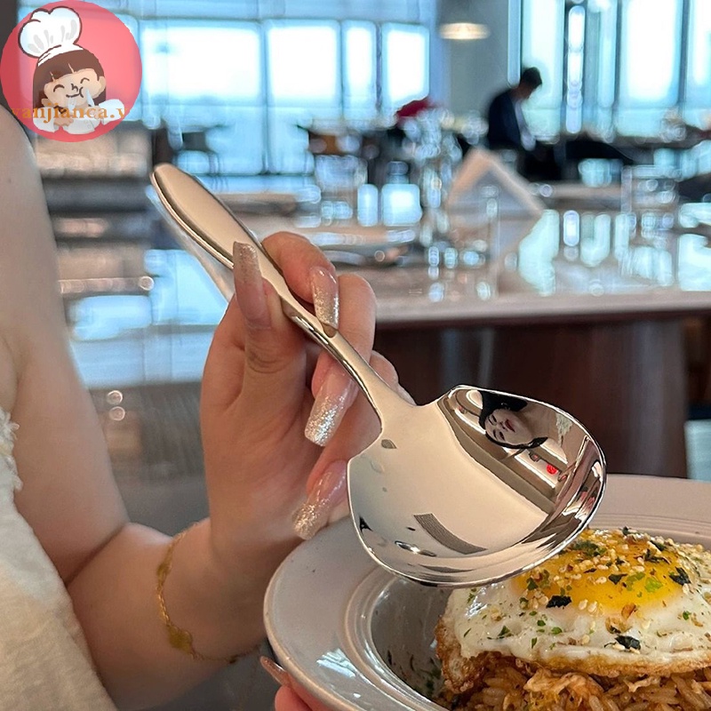Yanca Muỗng Múc Canh Cỡ Lớn Tay Cầm Dài Bằng Thép Không Gỉ Tiện Dụng Cho Nhà Bếp vn