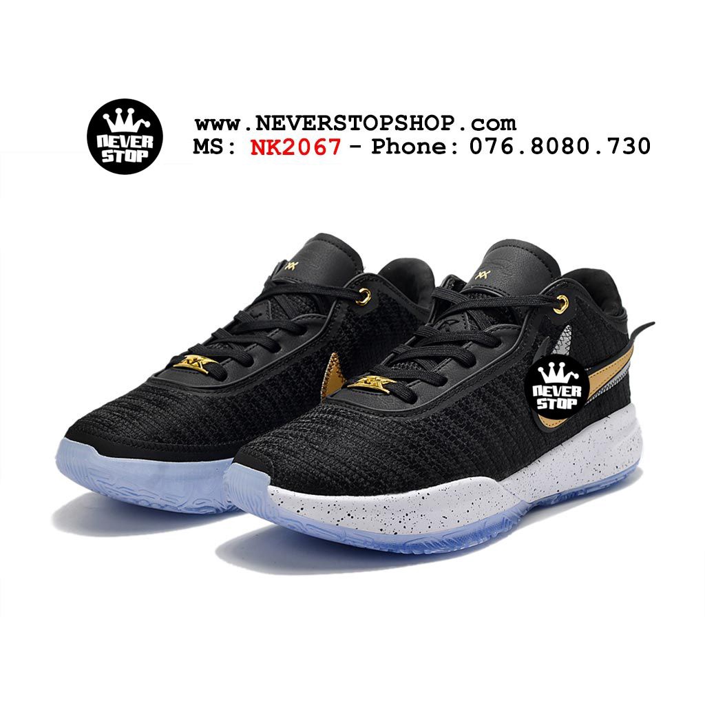 Giày bóng rổ LEBRON 20 ĐEN TRẮNG mới, độ bền bám cao chống mòn chuyên outdoor  | NeverStopShop.com