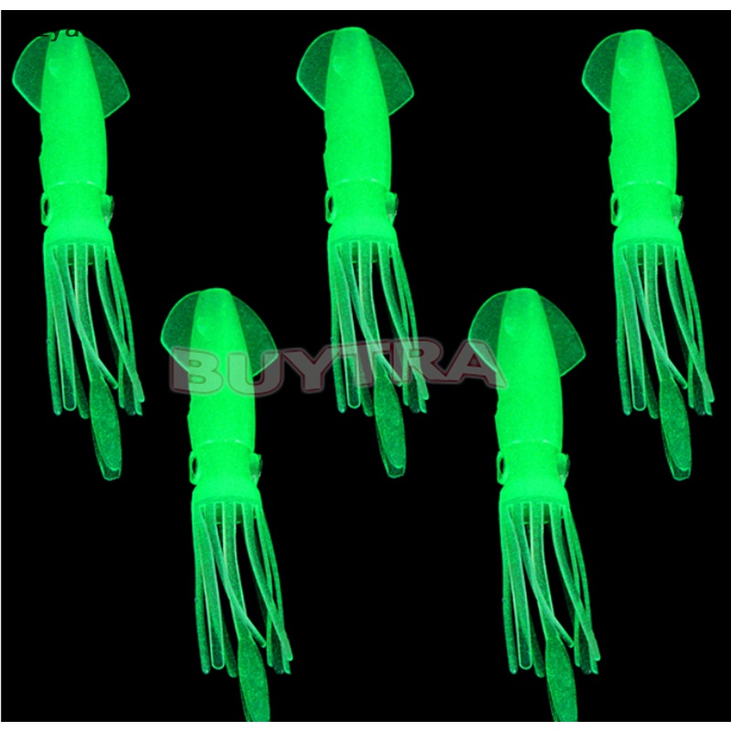 Dd 1 PC 4.3 "B2 mềm bạch tuộc câu cá mực váy lures luits phát sáng trong bóng tối ED