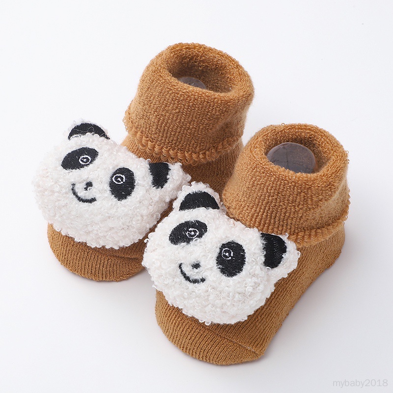 Vớ cotton Mềm Mại Chống Trượt Hình Gấu Trúc Hoạt Hình Dành Cho Bé Trai Gái Sơ Sinh