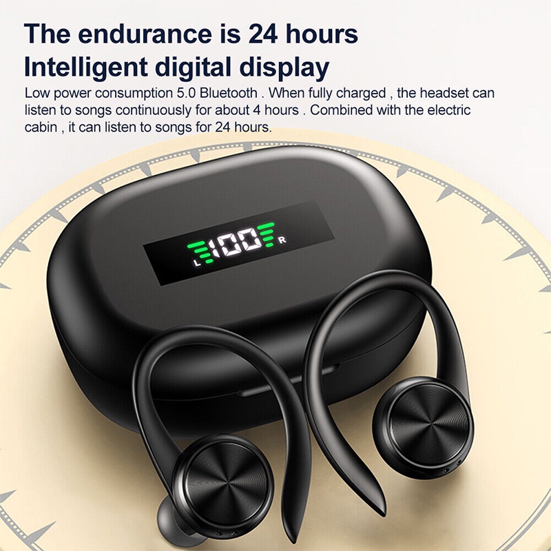 Tai Nghe bluetooth Không Dây ipx5 Móc Vành Tai Chống Thấm Nước Tiện Dụng Khi Chơi Thể Thao Điện Thoại