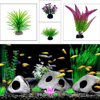 1 cây cỏ nhân tạo trang trí bể cá accs