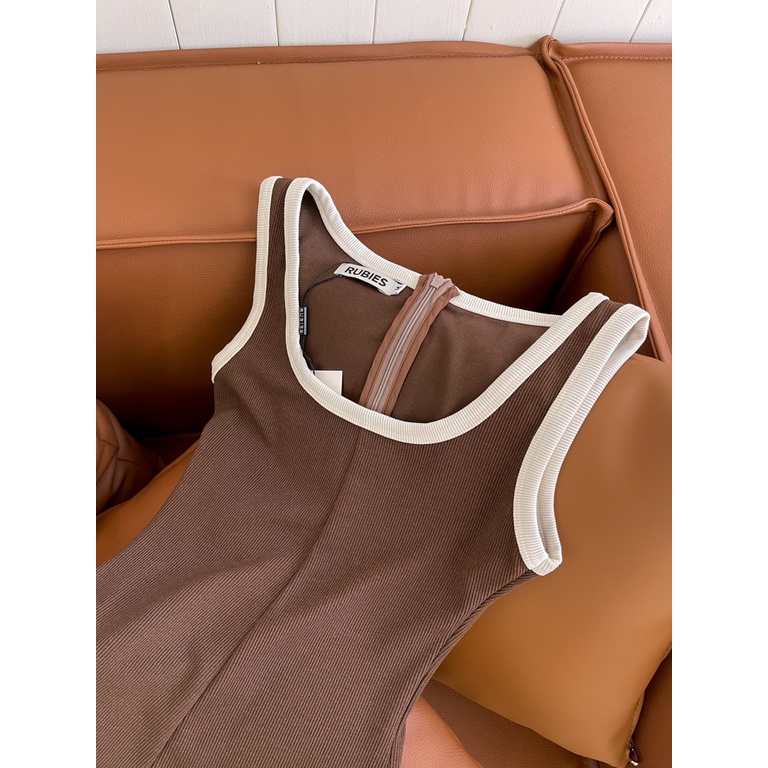 RUBIES Bosa Jumpsuit - Playsuit Nữ Vải Thun Dáng Ngắn Sát Nách 3 Lỗ Cổ U | BigBuy360 - bigbuy360.vn