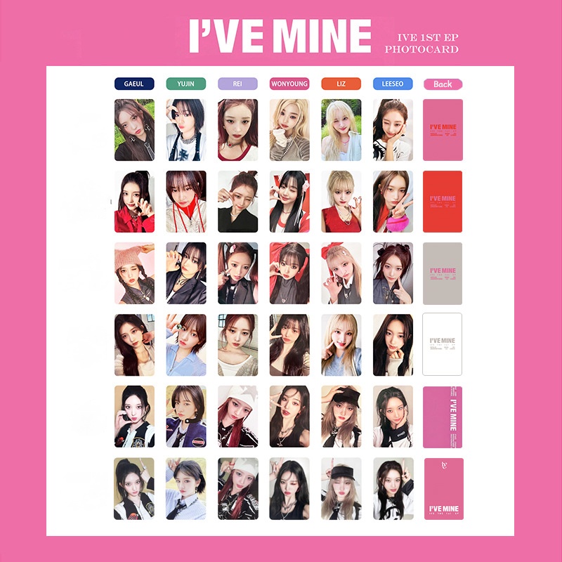 Set 6 Tấm Ảnh Thẻ Hình rei liz leeseo wonyoung gaeul yujin Nhóm Nhạc Hàn Quốc Đặc Biệt 1st