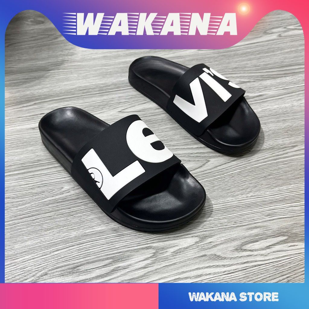 Dép nam quai ngang chữ LEVIT full màu cực hot  - WAKANA VIP