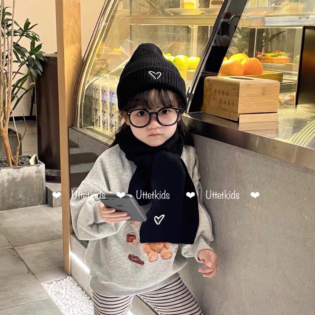 KHĂN LEN VÀ MŨ LEN PHONG CÁCH HÀN QUỐC CHO BÉ GÁI VÀ BÉ TRAI