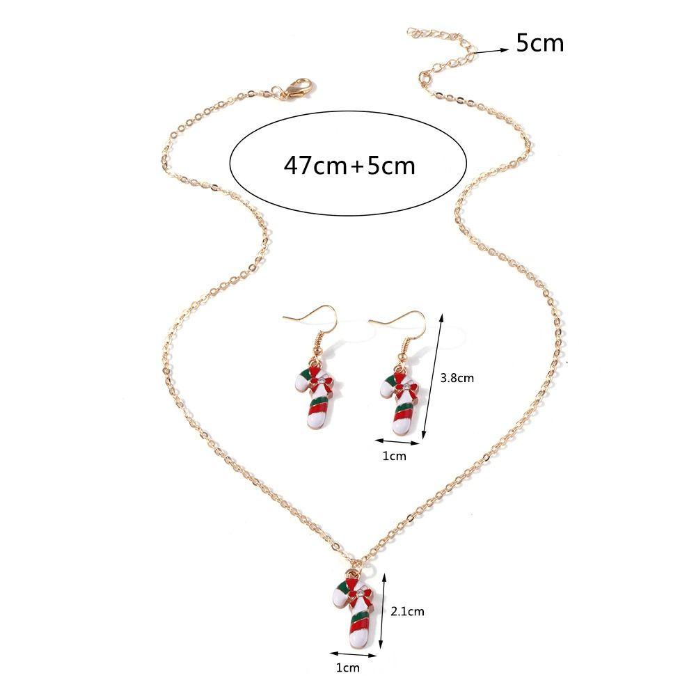 Myrong1hd set Vòng cổ Bông Tai Trang Sức Giáng Sinh Hình Cây Thông Tuần Lộc Quà Tặng Bạn Bè Của Ông Già Noel