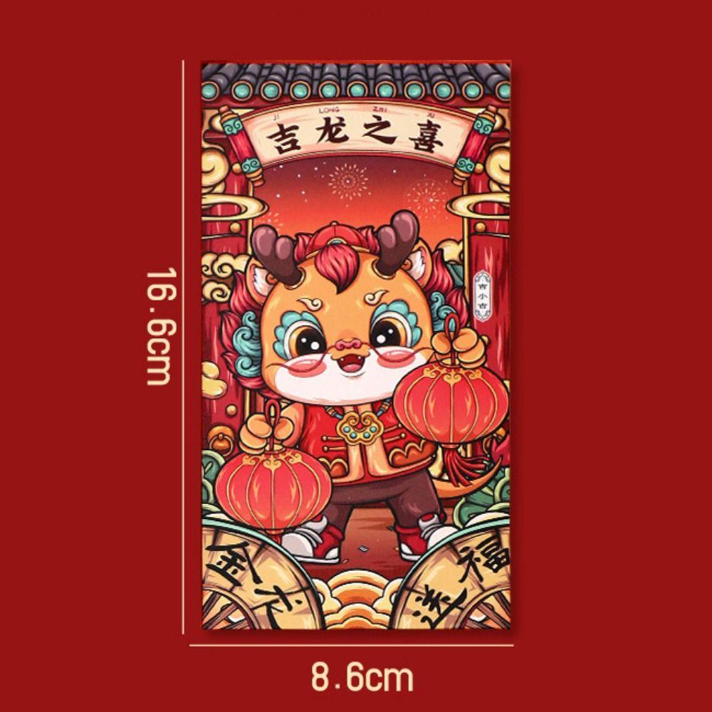 Btlimer set 6 bao Lì Xì Màu Đỏ Nhiều Màu Sắc Dùng Trang Trí Tiệc Lễ Hội Mùa Xuân