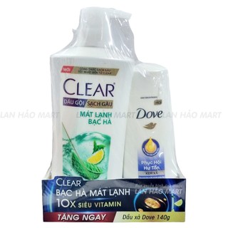 Dầu gội clear mát lạnh bạc hà/ 9 loại thảo dược chai có vòi tiện lợi 630g, sunsilk 650g