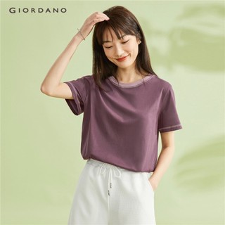 Áo thun GIORDANO 05323384 tay ngắn màu sáng tương phản thời trang cao cấp