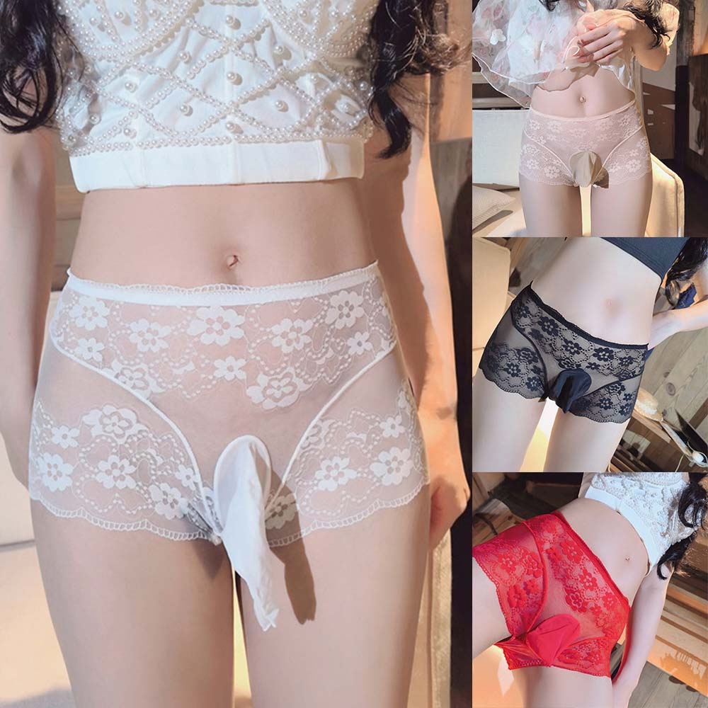 Quần Lót boxer Ren Xuyên Thấu Gợi Cảm Cho Nam Nữ