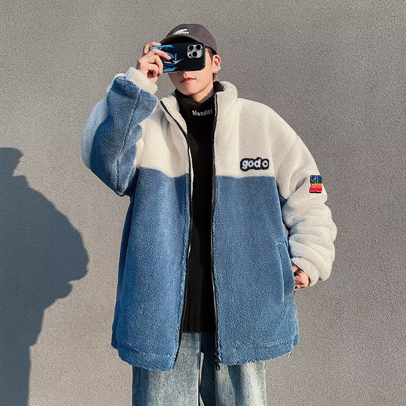 Aokang Áo Khoác Lông Cừu Dày Dặn Phong Cách Hàn Quốc Thời Trang Mùa Đông Cho Nam