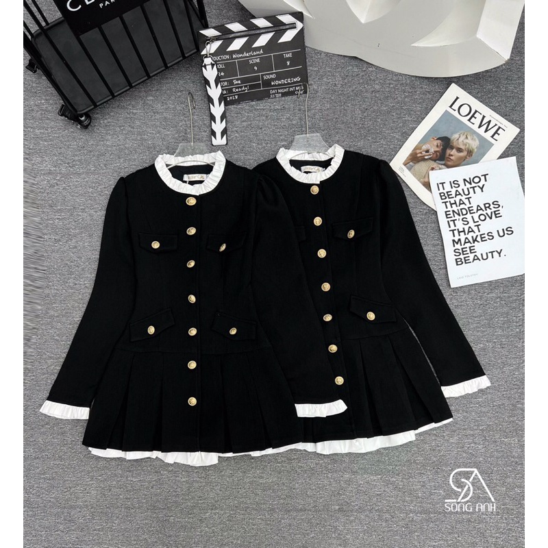 Váy phối bèo xếp ly