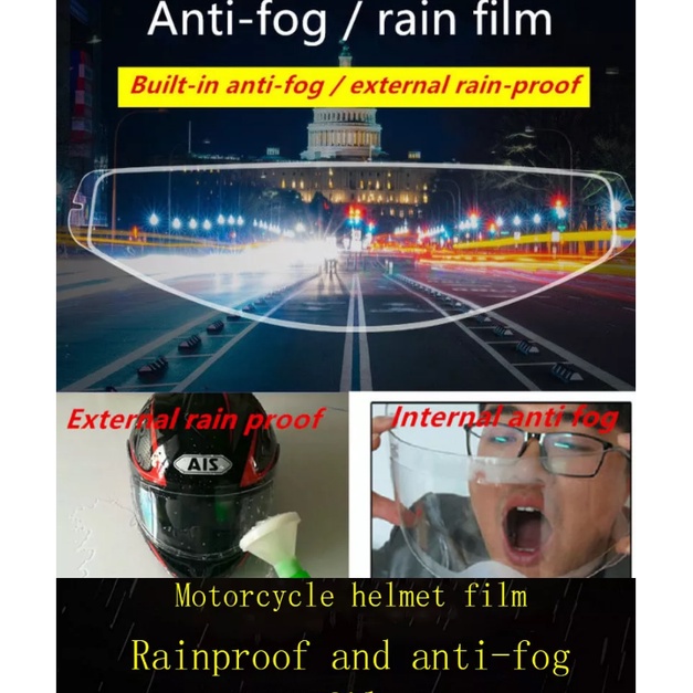 Miếng Phim Dán Mũ Bảo Hiểm Chống Sương Mù / Mưa Phủ nano Trong Suốt hd An Toàn