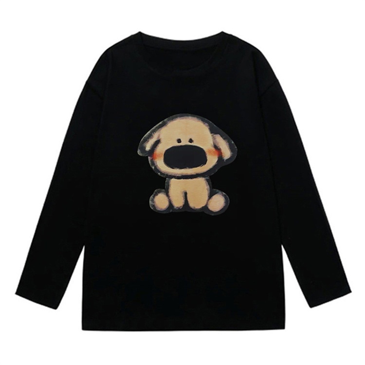 NRVP Mới Áo Thun 100% cotton Tay Dài Dáng Rộng Có In Hình Phong Cách Hàn Quốc Cho Nữ
