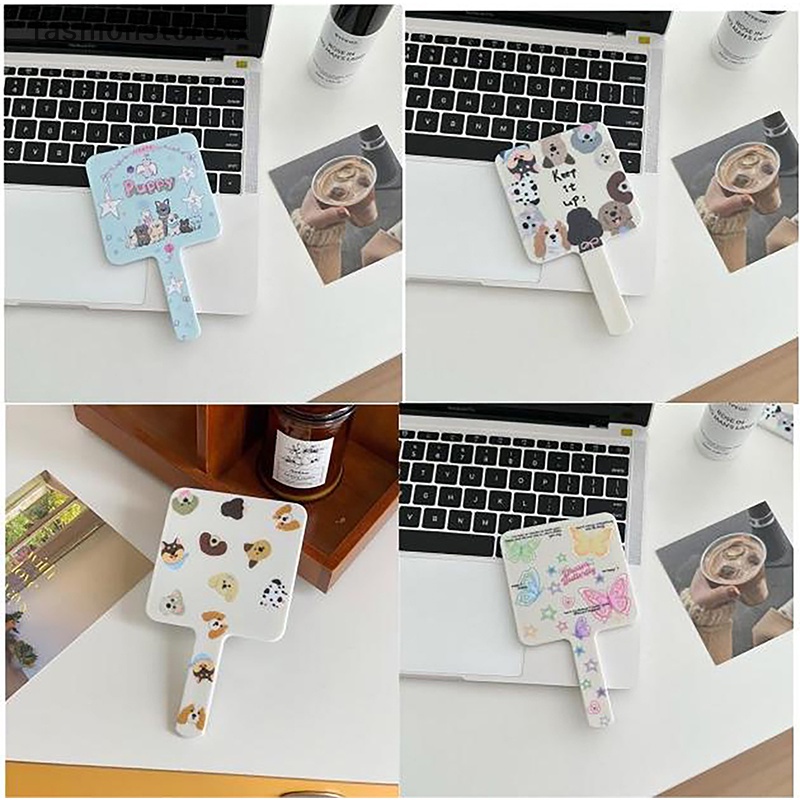 Gương Trang Điểm Cầm Tay Hình Vuông Nhỏ Gọn Tích Hợp Gương Trang Điểm Có Tay Cầm vvn