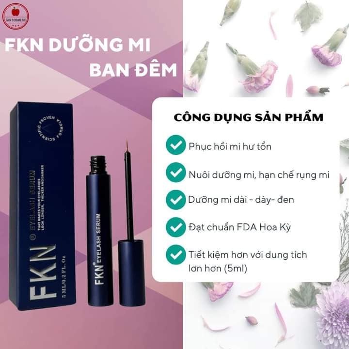 Serum dưỡng mi  FKN Eyelash Serum ban đêm 5ml mọc mi dài dày và cong