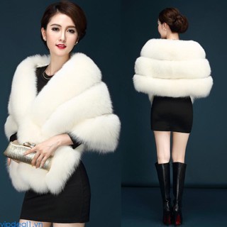 Vipdeal1 khăn choàng cổ lông giả sang trọng cho cô dâu trong mùa đông