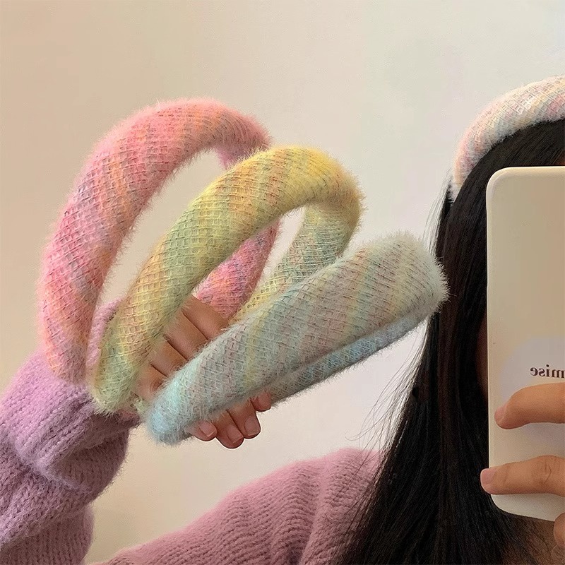 Mềm Băng Đô Vải Lông Nhiều Màu Thời Trang Mùa Đông Cho Nữ