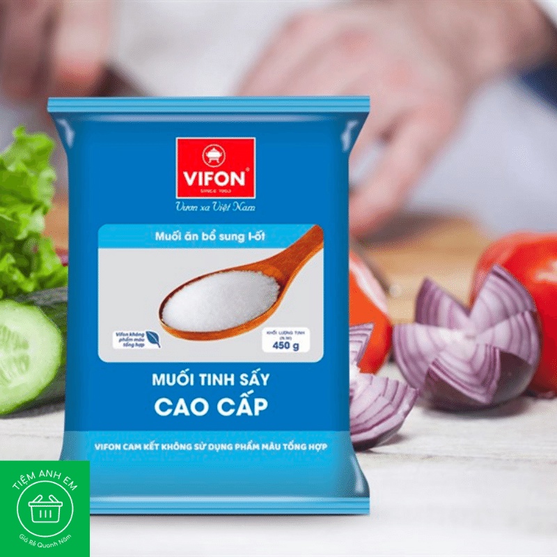 Muối Tinh Sấy/I-Ốt Cao Cấp VIFON gói 450g