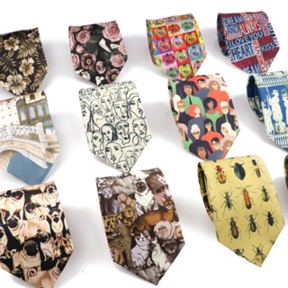 Zonfaz Vintage Giả Lụa Dây Buộc Nam Thời Trang 8cm Graffiti Tranh Hoa Cà Vạt Cho Nam Cưới Kinh Doanh In Mềm Thắt Lưng Quà Tặng