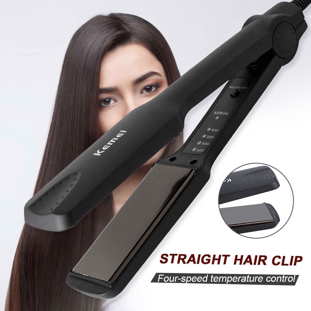 Máy Uốn Tóc KEMEI 329 Chính Hãng, Máy Duỗi Tóc Mini 4 Mức Nhiệt Làm Tạo Kiểu Ép Là Thẳng Uốn Xoăn Cụp BH 6 tháng
