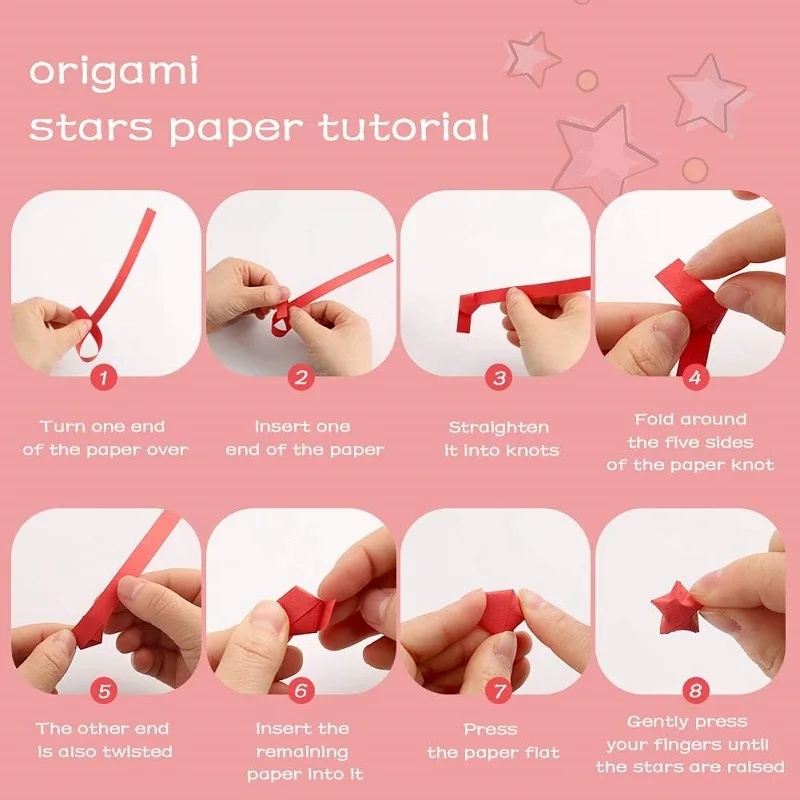 Set 360 / 520 Tờ Giấy Gấp Origami Họa Tiết Ngôi Sao Lấp Lánh