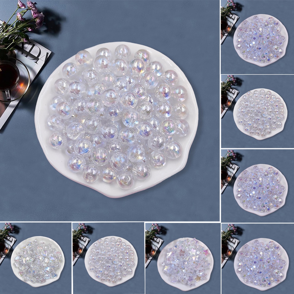 Set 20 / 50 Hạt Nhựa Nhiều Màu Sắc 6-10mm Làm Trang Sức Thủ Công