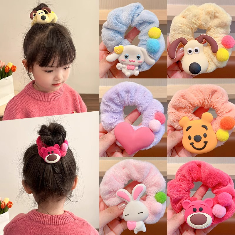 Chilfdrens Dây Buộc Tóc Đuôi Ngựa Hình Chú Chó Hoạt Hình Cho Bé Gái