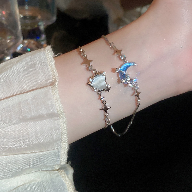 Vòng Tay Đính Đá zircon Hình Ngôi Sao / Trái Tim / Chữ love Thời Trang Cho Nữ