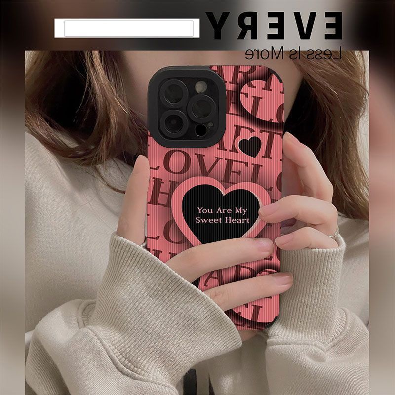 Ốp Điện Thoại Họa Tiết Trái Tim Kiểu Nhật Hàn Dễ Thương Cho Iphone 11promax 14 13 12 6s 8plus 15promax