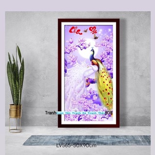 Tranh thêu chữ thập cha mẹ 3d lv3523 chưa thêu