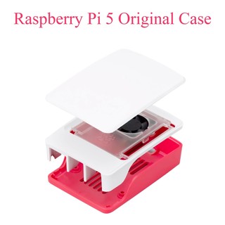Vỏ Raspberry Pi chính thức Vỏ bảo vệ bằng nhựa ABS màu đỏ trắng có quạt tản nhiệt cho Raspberry Pi 5