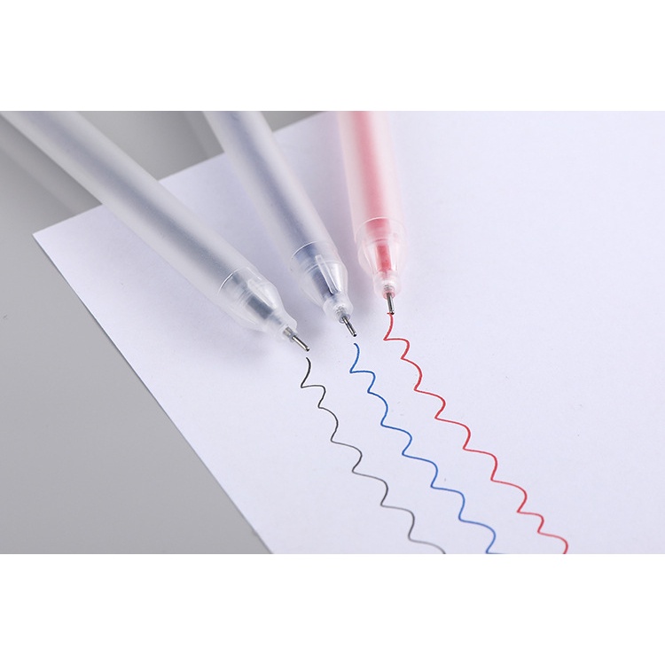Bút Gel 0.5mm Vỏ Nhám Viết Trơn Nét Mảnh Full Màu
