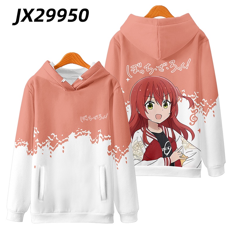 Áo hoodie Tay Dài In Họa Tiết anime bocchi the rock 3d Thời Trang unisex