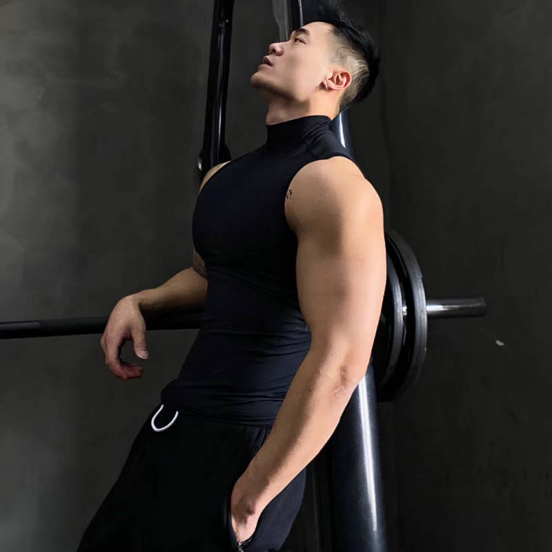 Muscle Men Workout Training Clothes Brothers Solid Color Breathable Base Sports Sleeveless T-shirt T