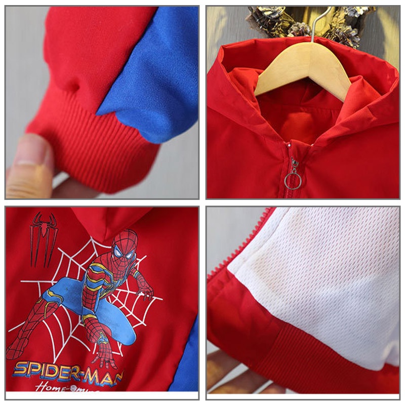 SUPER KIDS Áo Khoác Bóng Chày In Hình Người Nhện Cho Bé Trai
