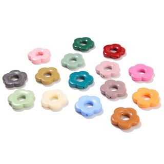 St.kunkka Set 10 Hạt Xỏ Lỗ Hình Hoa Nhiều Màu Kích Thước 27mm Dùng Để Làm Trang Sức diy