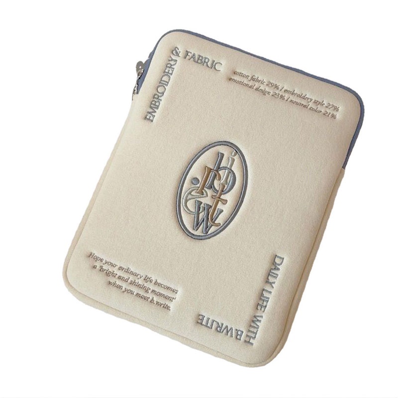 Mr.puffer Mới b.w * * te ins Túi Đựng Máy Tính Bảng ipad In Chữ Đơn Giản Phong Cách Hàn Quốc