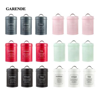 Garende set 3 hộp kim loại đựng trà / cà phê dung tích 1200ml
