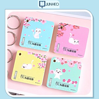 Thẻ flashcard vuông hoạt hình dễ thương học từ vựng ghi chú
