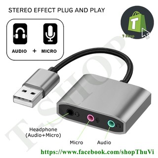 [BÁN SỈ]Cổng chuyển đổi USB sang Audio và Mic